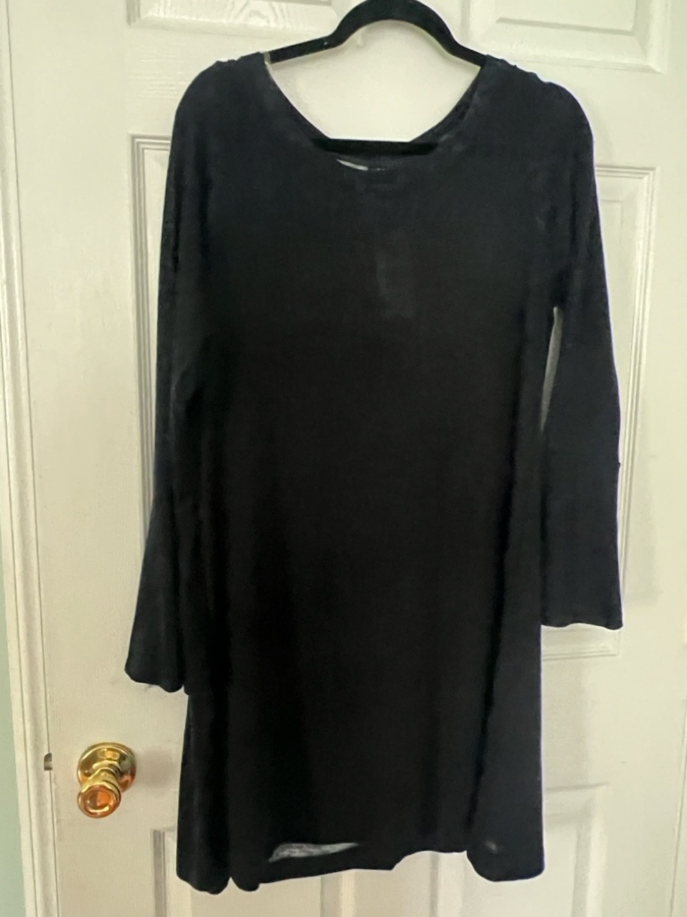 a.n.a Black Long Sleeve Swing Dress